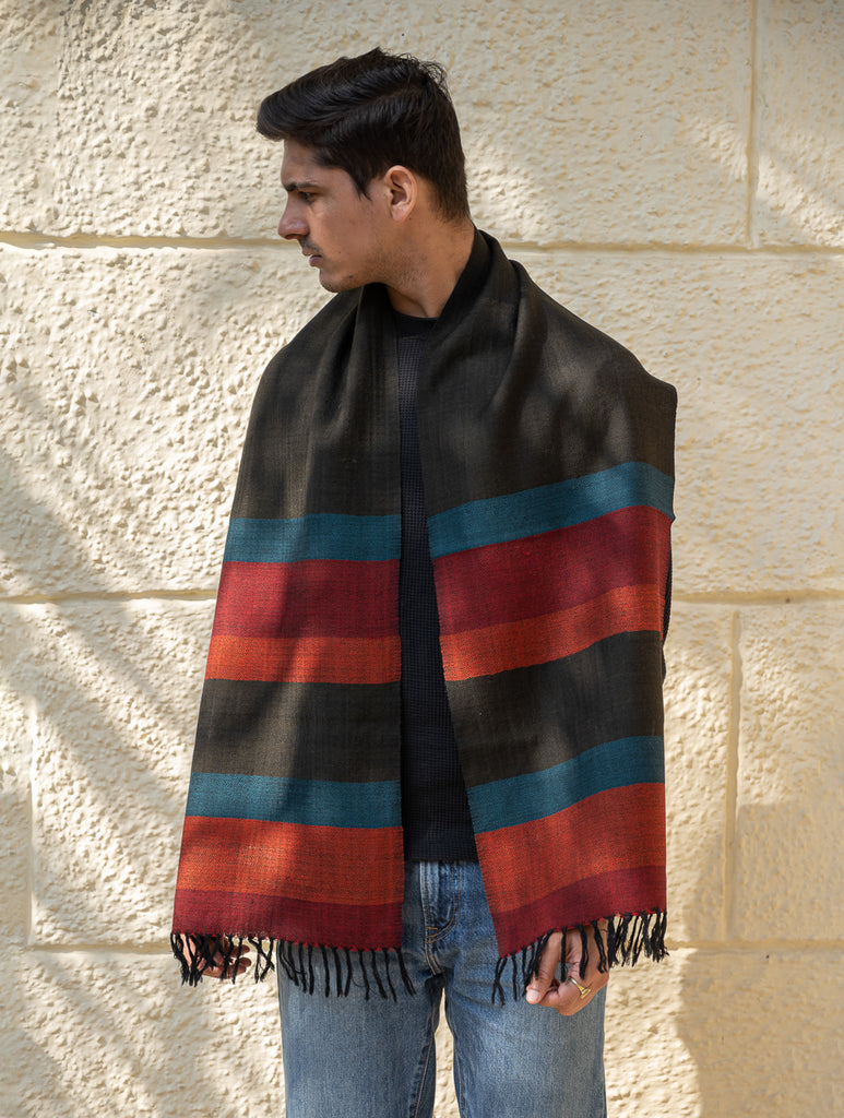 Light & Warm Himachal Muffler - Striped Tones