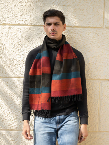 Light & Warm Himachal Muffler - Striped Tones