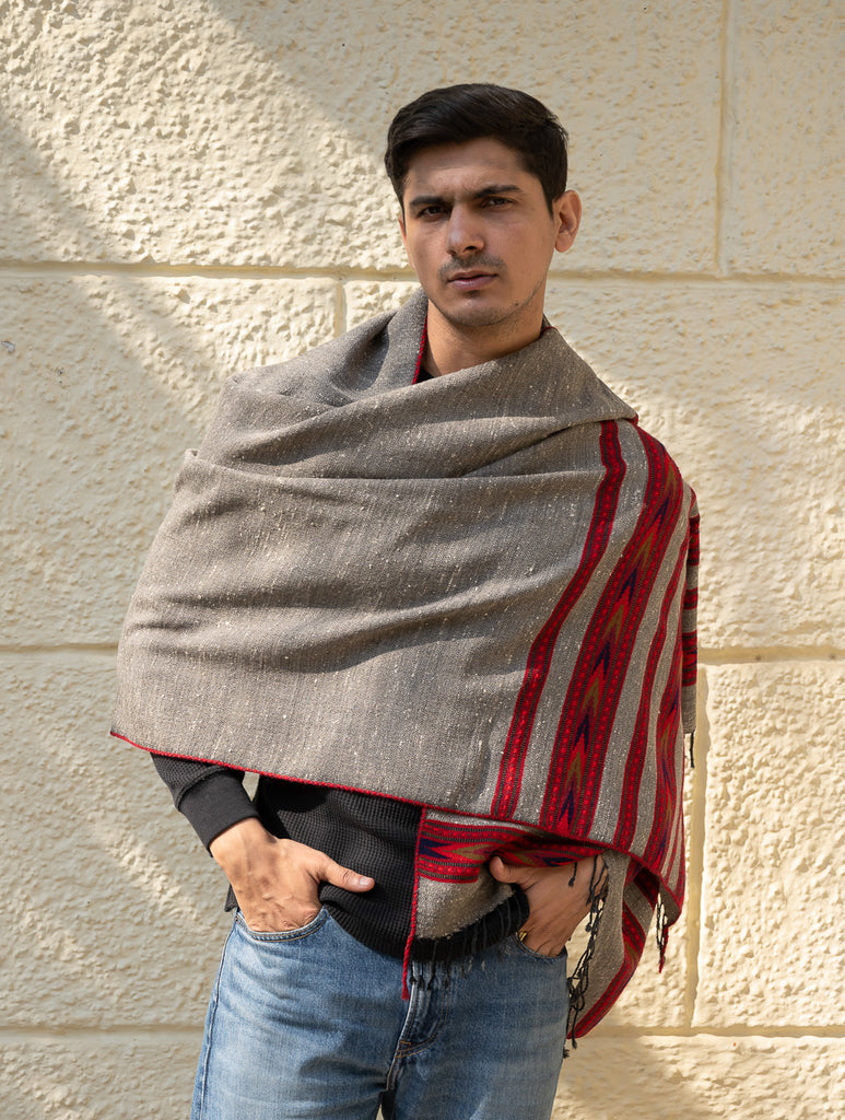 Light & Warm Himachal Stole - Ashen Bands