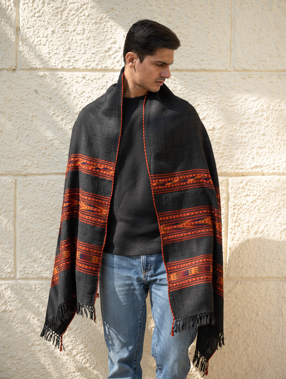 Load image into Gallery viewer, Light &amp; Warm Himachal Stole - Raven Bands