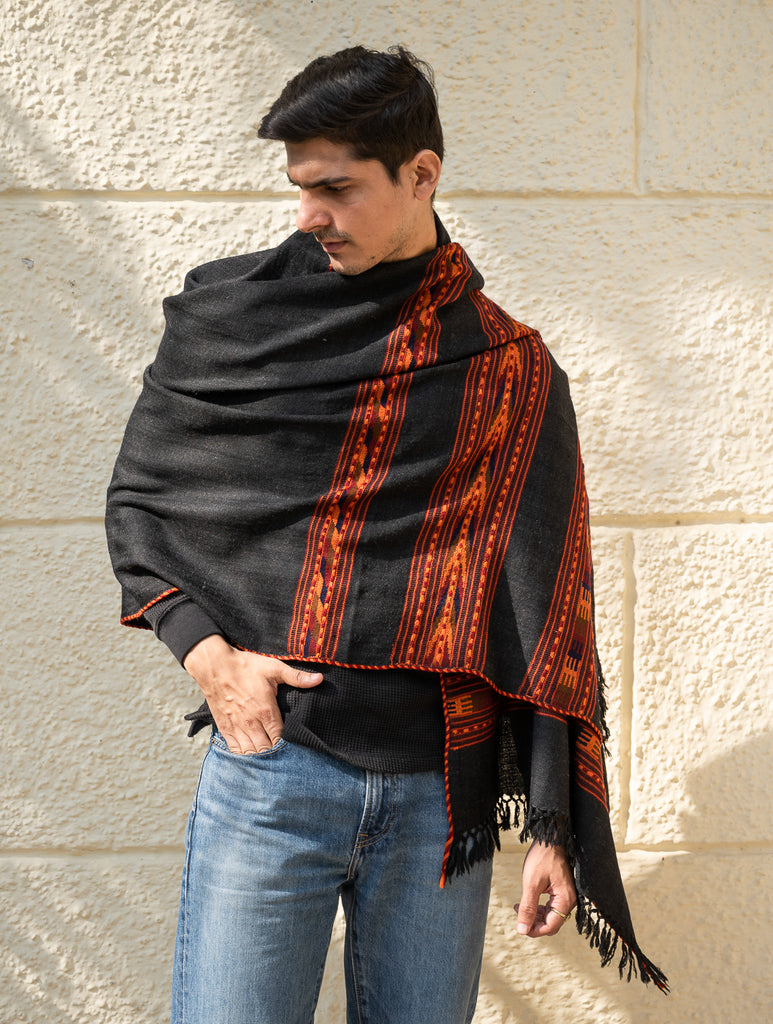 Light & Warm Himachal Stole - Raven Bands