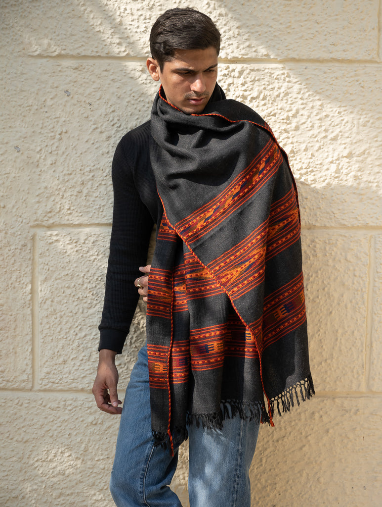 Light & Warm Himachal Stole - Raven Bands