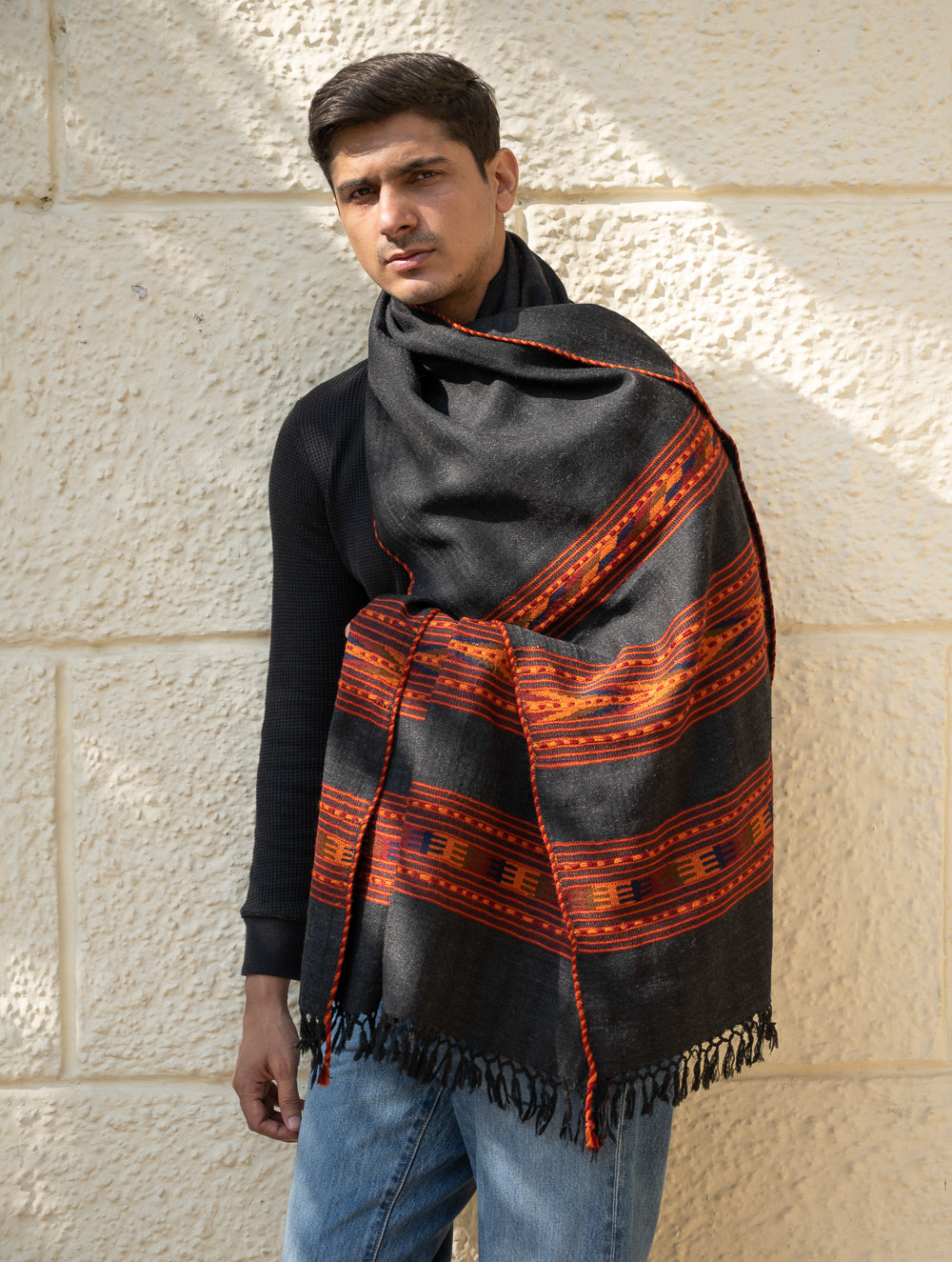 Load image into Gallery viewer, Light &amp; Warm Himachal Stole - Raven Bands