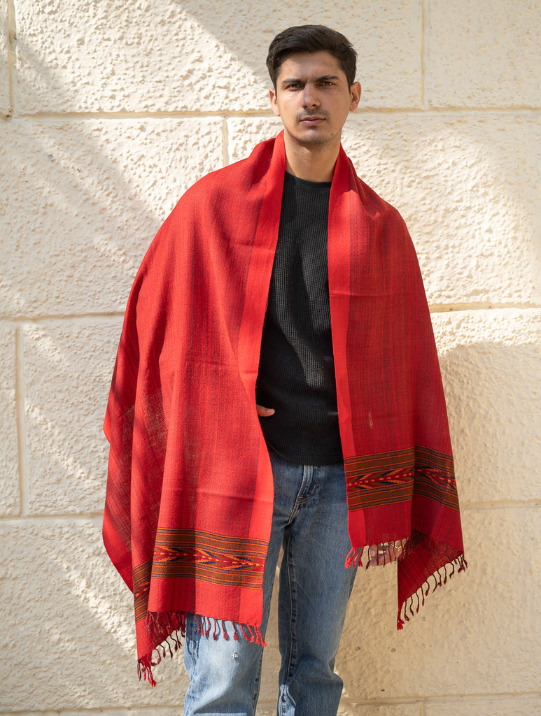 Light & Warm Himachal Stole - Rosewood Bark