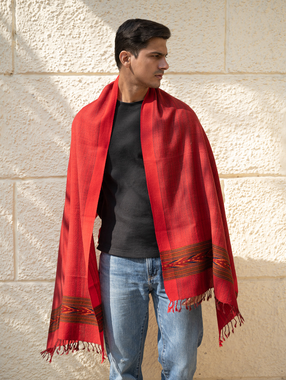 Load image into Gallery viewer, Light &amp; Warm Himachal Stole - Rosewood Bark