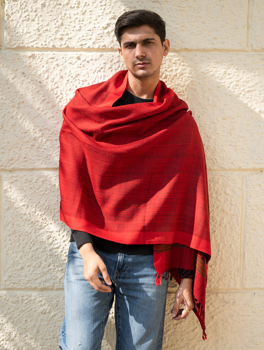 Load image into Gallery viewer, Light &amp; Warm Himachal Stole - Rosewood Bark