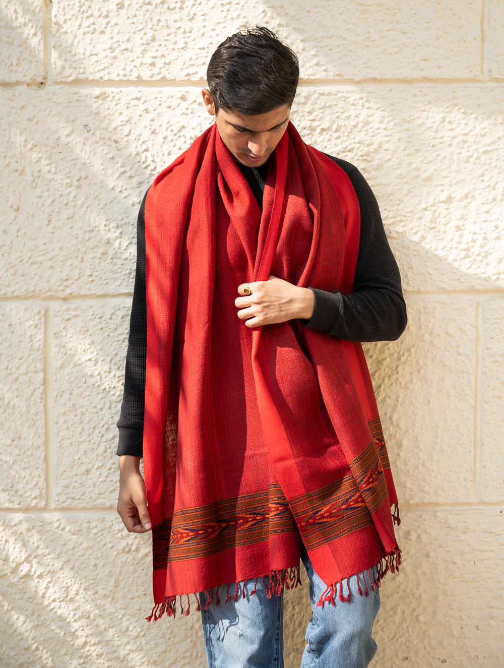 Load image into Gallery viewer, Light &amp; Warm Himachal Stole - Rosewood Bark