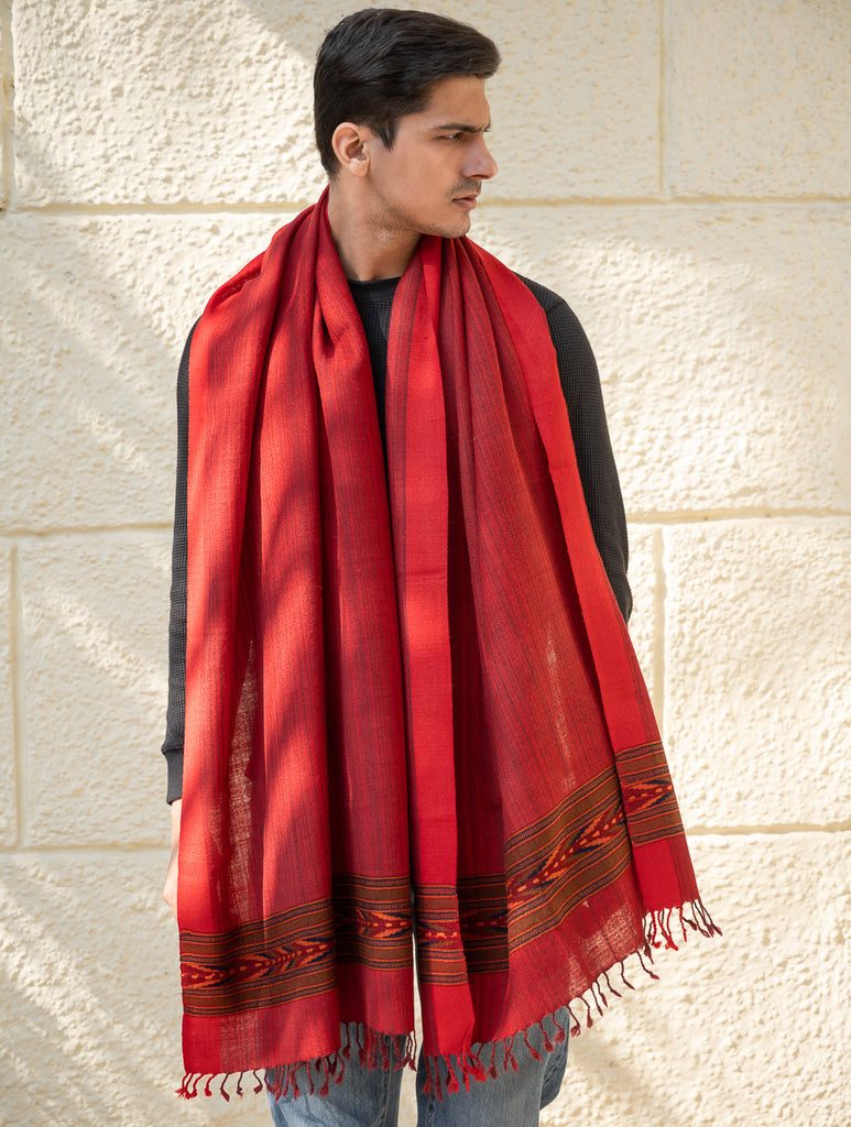 Light & Warm Himachal Stole - Rosewood Bark