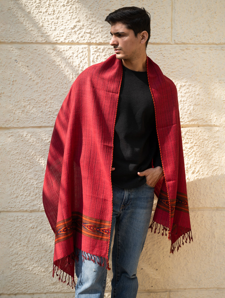 Light & Warm Himachal Stole - Rosewood Trail