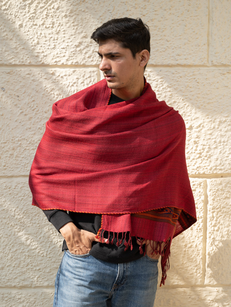 Light & Warm Himachal Stole - Rosewood Trail