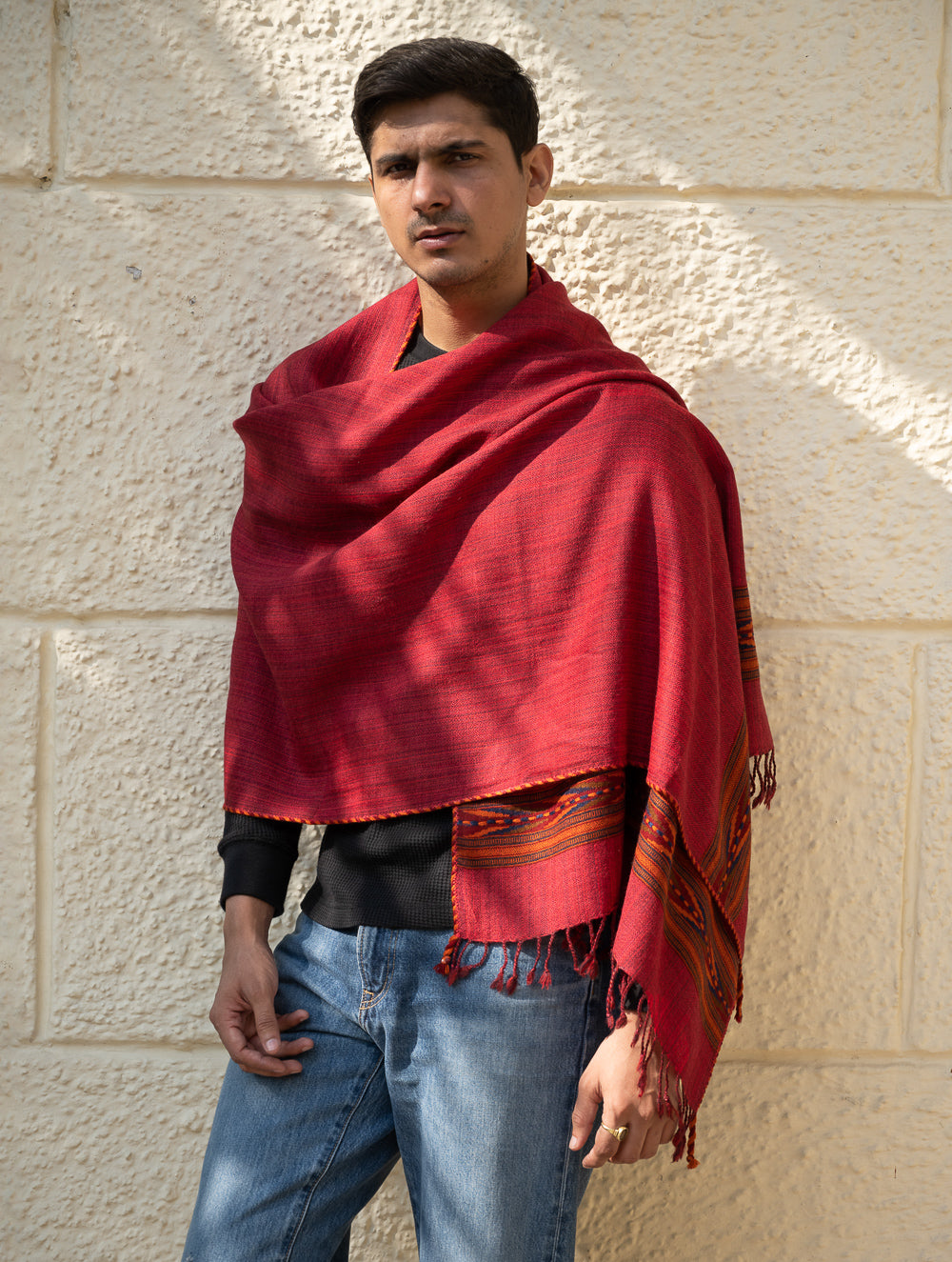 Light & Warm Himachal Stole - Rosewood Trail