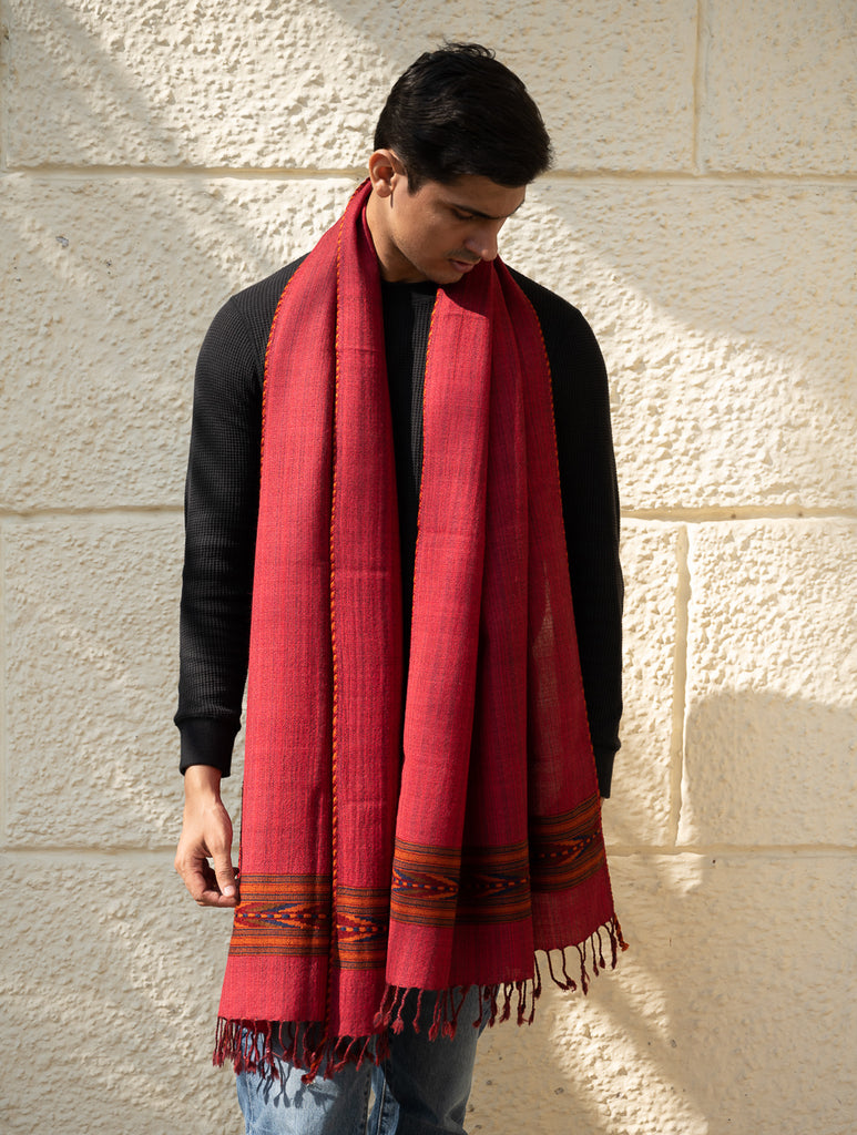 Light & Warm Himachal Stole - Rosewood Trail