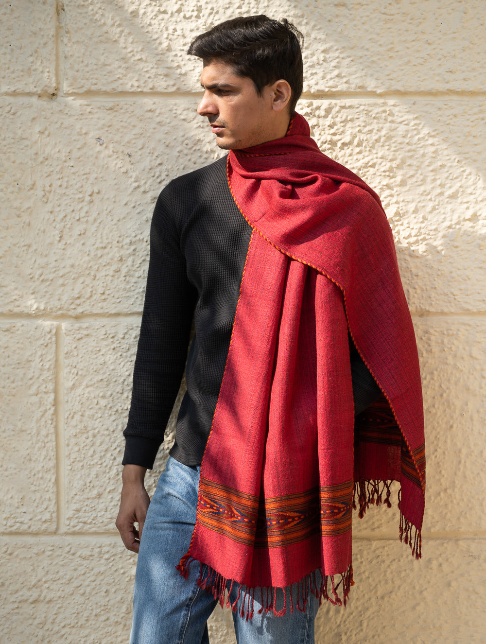 Load image into Gallery viewer, Light &amp; Warm Himachal Stole - Rosewood Trail