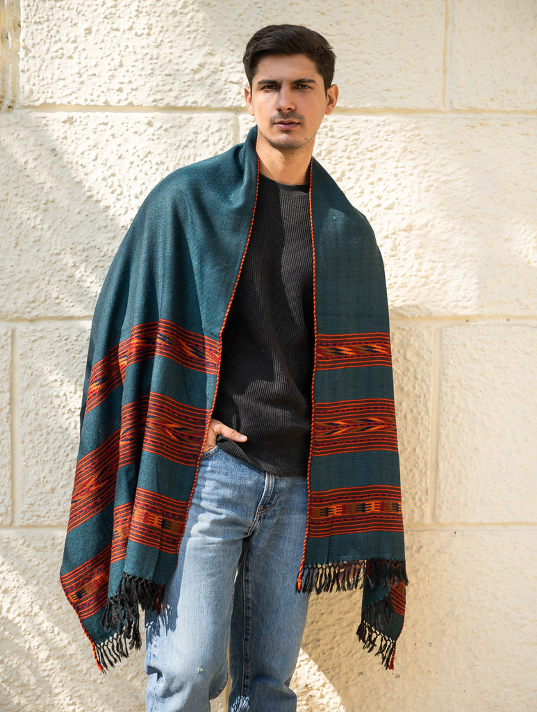 Light & Warm Himachal Stole - Sea Moss