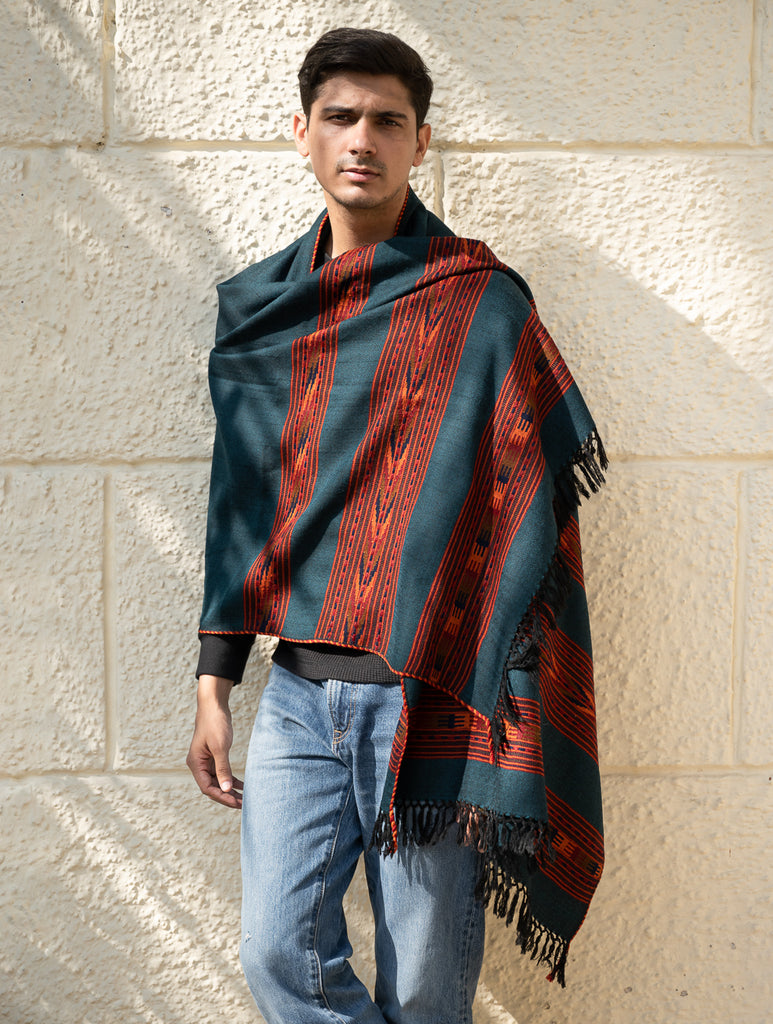 Light & Warm Himachal Stole - Sea Moss
