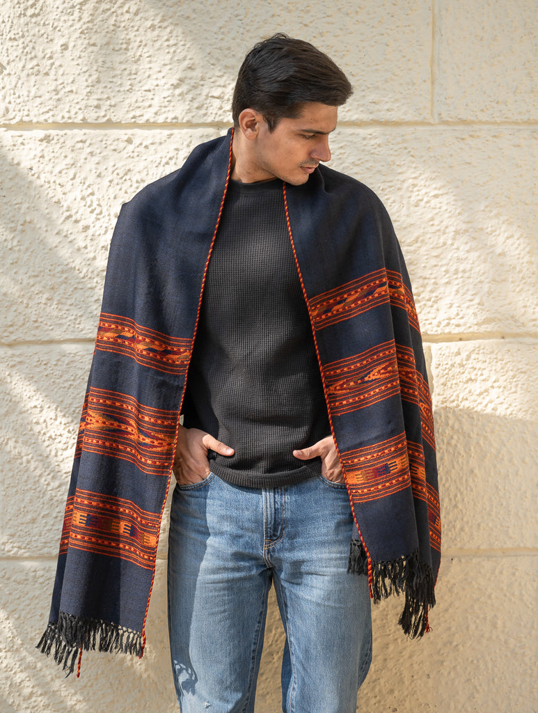Light & Warm Himachal Stole - Twilight Bands