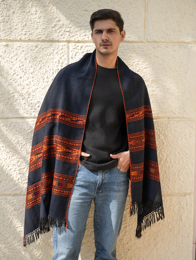 Light & Warm Himachal Stole - Twilight Bands