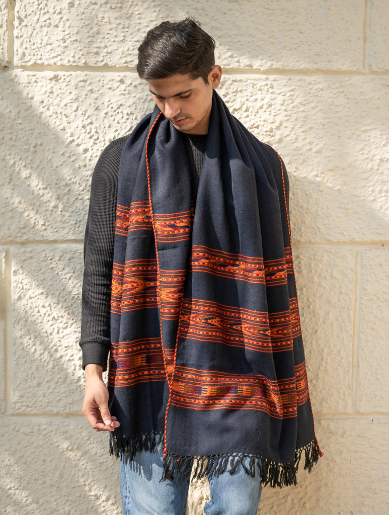Light & Warm Himachal Stole - Twilight Bands