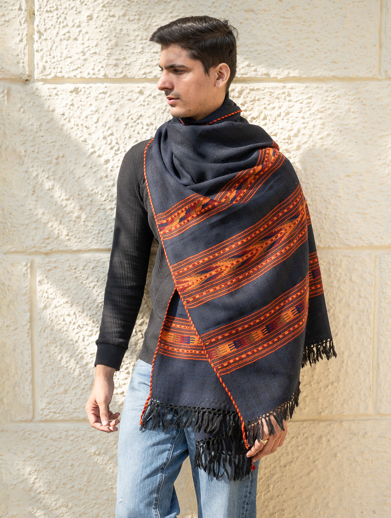 Light & Warm Himachal Stole - Twilight Bands