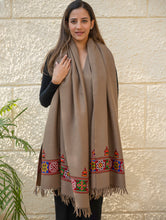 Load image into Gallery viewer, Light &amp; Warm Merino Wool Kinnauri Shawl - Mocha Trail