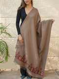 Light & Warm Merino Wool Kinnauri Shawl - Mocha Trail