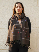 Load image into Gallery viewer, Light &amp; Warm Merino Wool Kinnauri Stole - Coffee Meadow
