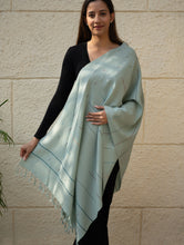 Load image into Gallery viewer, Light &amp; Warm Merino Wool Kinnauri Stole - Cool Mist 