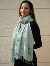 Load image into Gallery viewer, Light &amp; Warm Merino Wool Kinnauri Stole - Cool Mist 
