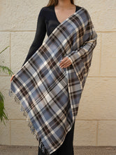Load image into Gallery viewer, Light &amp; Warm Merino Wool Kinnauri Stole - Frozen Grid