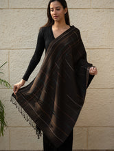 Load image into Gallery viewer, Light &amp; Warm Merino Wool Kinnauri Stole - Ink &amp; Ice