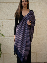 Load image into Gallery viewer, Light &amp; Warm Merino Wool Kinnauri Stole - Midnight Duet