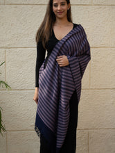 Load image into Gallery viewer, Light &amp; Warm Merino Wool Kinnauri Stole - Midnight Duet