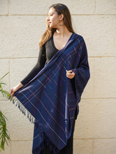 Load image into Gallery viewer, Light &amp; Warm Merino Wool Kinnauri Stole - Midnight Link