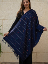 Load image into Gallery viewer, Light &amp; Warm Merino Wool Kinnauri Stole - Midnight Meadow 