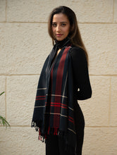 Load image into Gallery viewer, Light &amp; Warm Merino Wool Kinnauri Stole - Molten Night