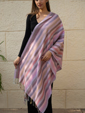 Load image into Gallery viewer, Light &amp; Warm Merino Wool Kinnauri Stole - Orchid Hues