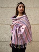 Load image into Gallery viewer, Light &amp; Warm Merino Wool Kinnauri Stole - Orchid Hues