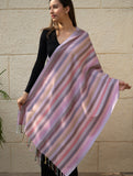 Light & Warm Merino Wool Kinnauri Stole - Orchid Hues