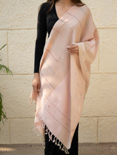 Load image into Gallery viewer, Light &amp; Warm Merino Wool Kinnauri Stole - Rosé Dust
