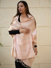 Load image into Gallery viewer, Light &amp; Warm Merino Wool Kinnauri Stole - Rosé Dust