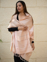 Light & Warm Merino Wool Kinnauri Stole - Rosé Dust
