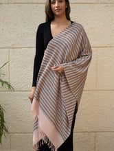 Load image into Gallery viewer, Light &amp; Warm Merino Wool Kinnauri Stole - Rosé &amp; Noir