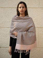 Load image into Gallery viewer, Light &amp; Warm Merino Wool Kinnauri Stole - Rosé &amp; Noir