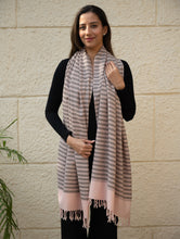 Load image into Gallery viewer, Light &amp; Warm Merino Wool Kinnauri Stole - Rosé &amp; Noir