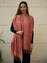 Load image into Gallery viewer, Light &amp; Warm Merino Wool Kinnauri Stole - Rosewood Meadow