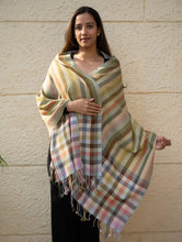 Load image into Gallery viewer, Light &amp; Warm Merino Wool Kinnauri Stole - Sage Veil