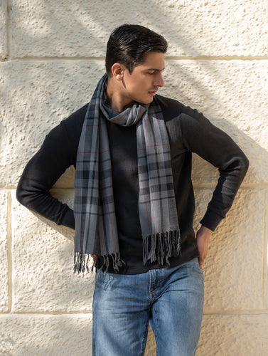 Light & Warm Merino Wool Muffler - Ashstone