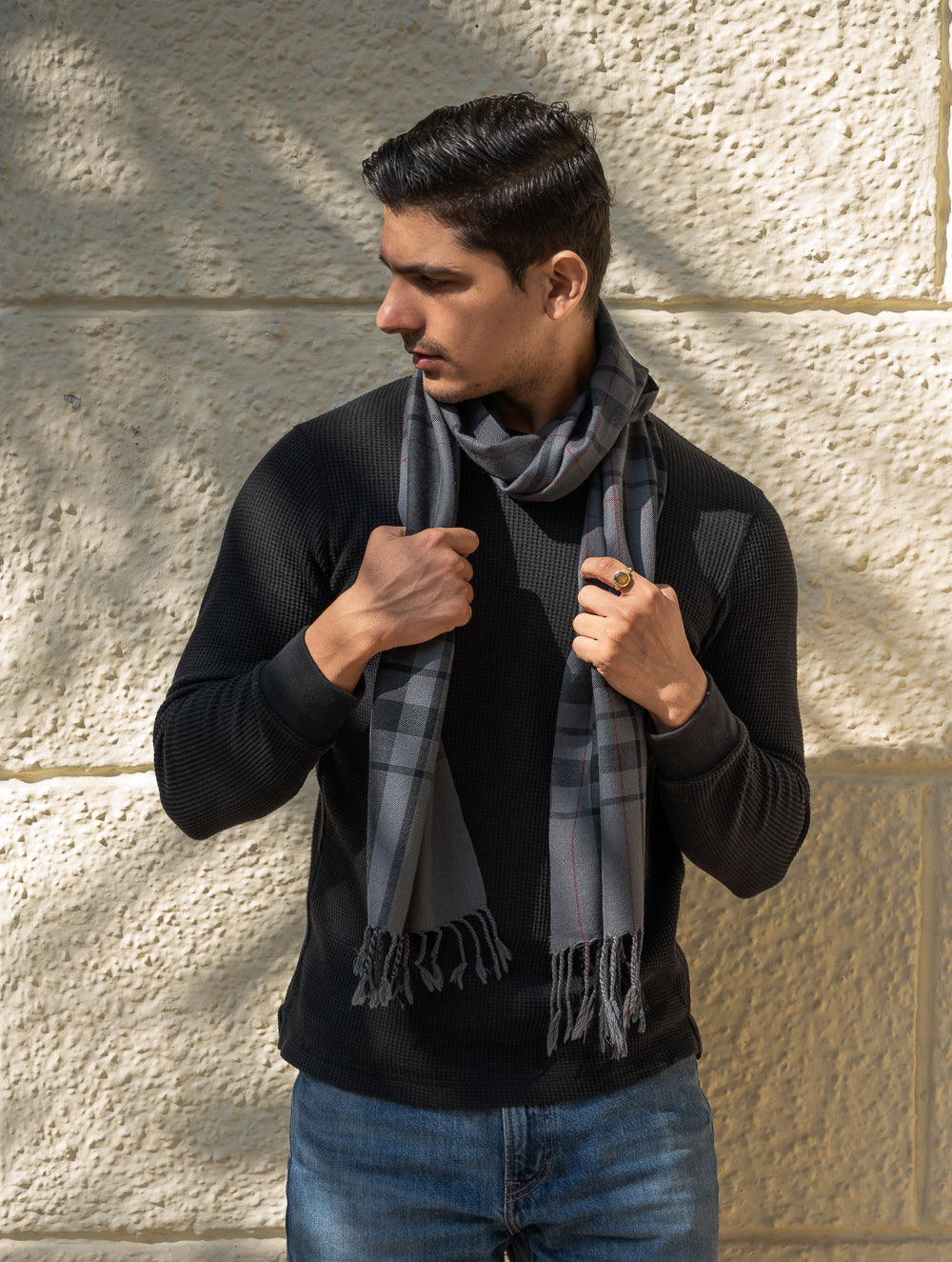 Load image into Gallery viewer, Light &amp; Warm Merino Wool Muffler - Ashstone