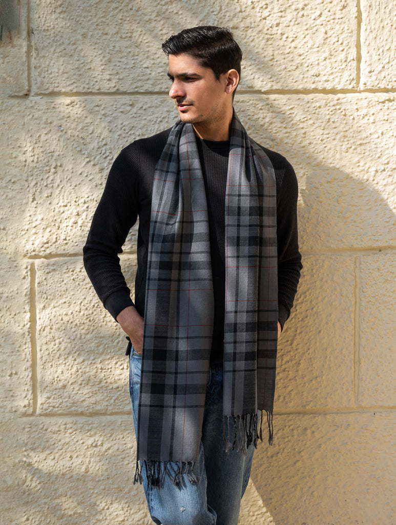 Light & Warm Merino Wool Muffler - Ashstone