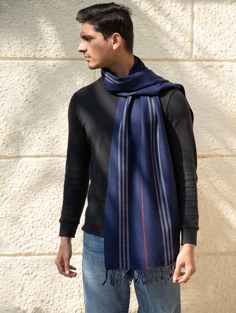 Light & Warm Merino Wool Muffler - Night Shore